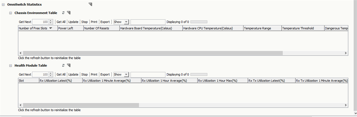 Already existing model Subview for Alcatel OmniSwitch That I wish to populate with data.